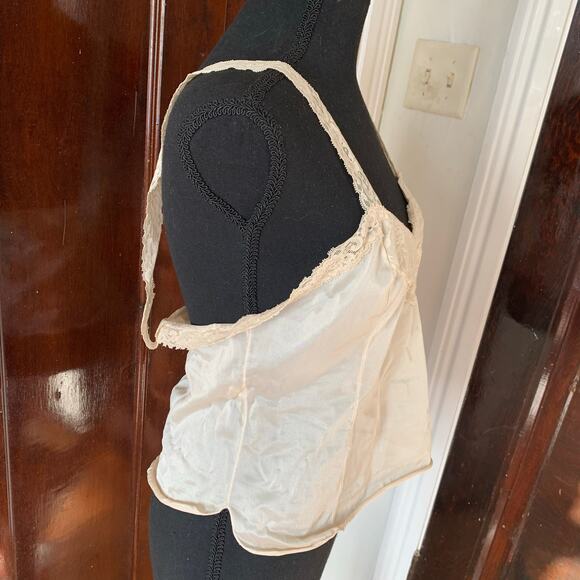 Vintage Cream ILGWU Lace Nylon Camisole Lingerie Wide Straps Made In USA - Picture 12 of 16